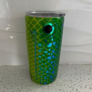 Yeti custom tumbler cup with lid, Mahi Mahi design with clear coat